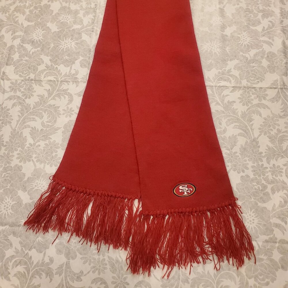 San Francisco 49ers Vintage Red Knit Scarf Fringe